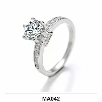 Moissanite 0.5ct–3.0ct Ring Wholesale S925 Silver VVS1 GRA Model MA042