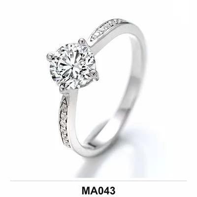 Moissanite 0.5ct–3.0ct Ring Wholesale S925 Silver VVS1 GRA Model MA043