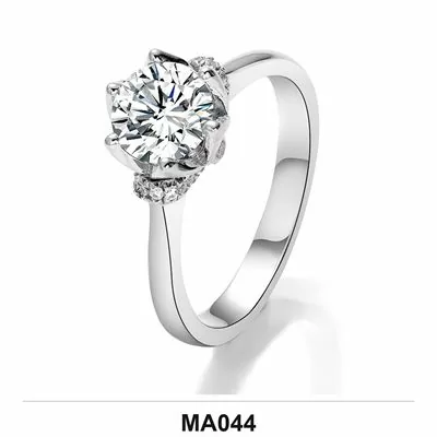 Moissanite 0.5ct–3.0ct Ring Wholesale S925 Silver VVS1 GRA Model MA044