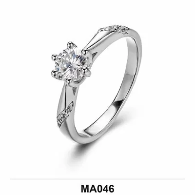 Moissanite 0.5ct–3.0ct Ring Wholesale S925 Silver VVS1 GRA Model MA046