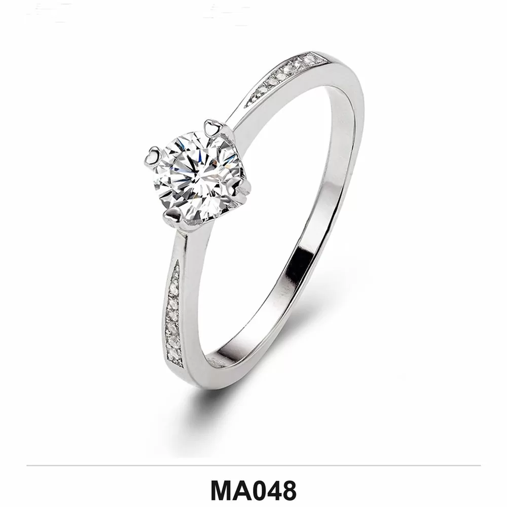 Moissanite 0.5ct–3.0ct Ring Wholesale S925 Silver VVS1 GRA Model MA048