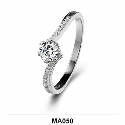 Moissanite 0.5ct–3.0ct Ring Wholesale S925 Silver VVS1 GRA Model MA050