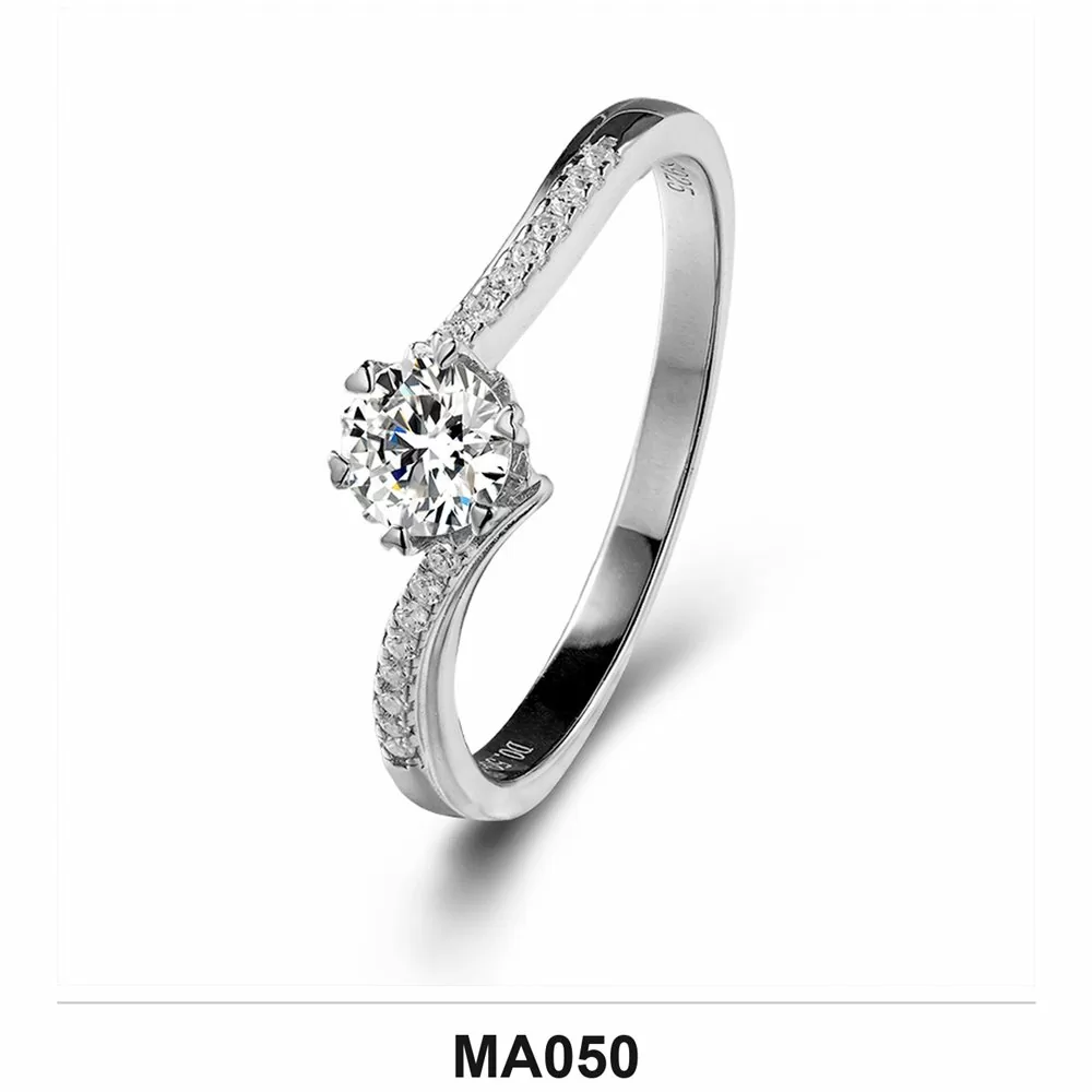 Moissanite 0.5ct–3.0ct Ring Wholesale S925 Silver VVS1 GRA Model MA050