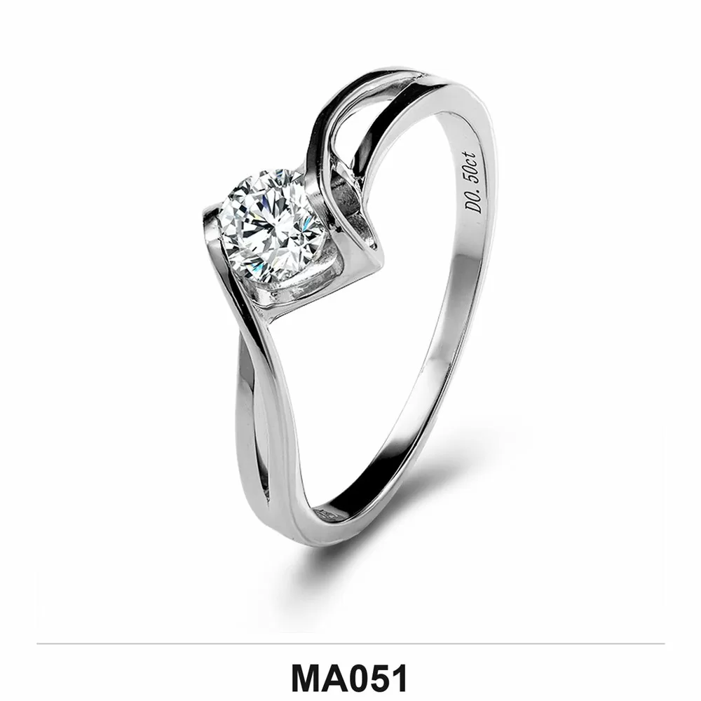 Moissanite 0.5ct–3.0ct Ring Wholesale S925 Silver VVS1 GRA Model MA051