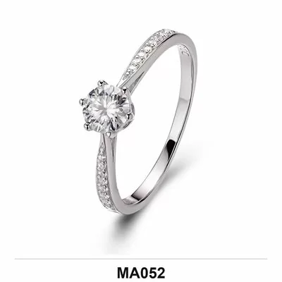 Moissanite 0.5ct–3.0ct Ring Wholesale S925 Silver VVS1 GRA Model MA052