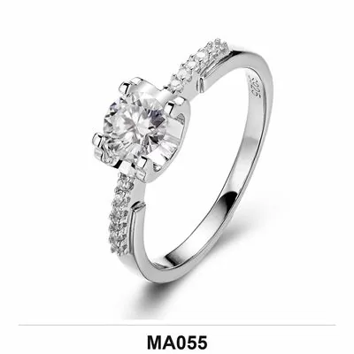 Moissanite 0.5ct–3.0ct Ring Wholesale S925 Silver VVS1 GRA Model MA055