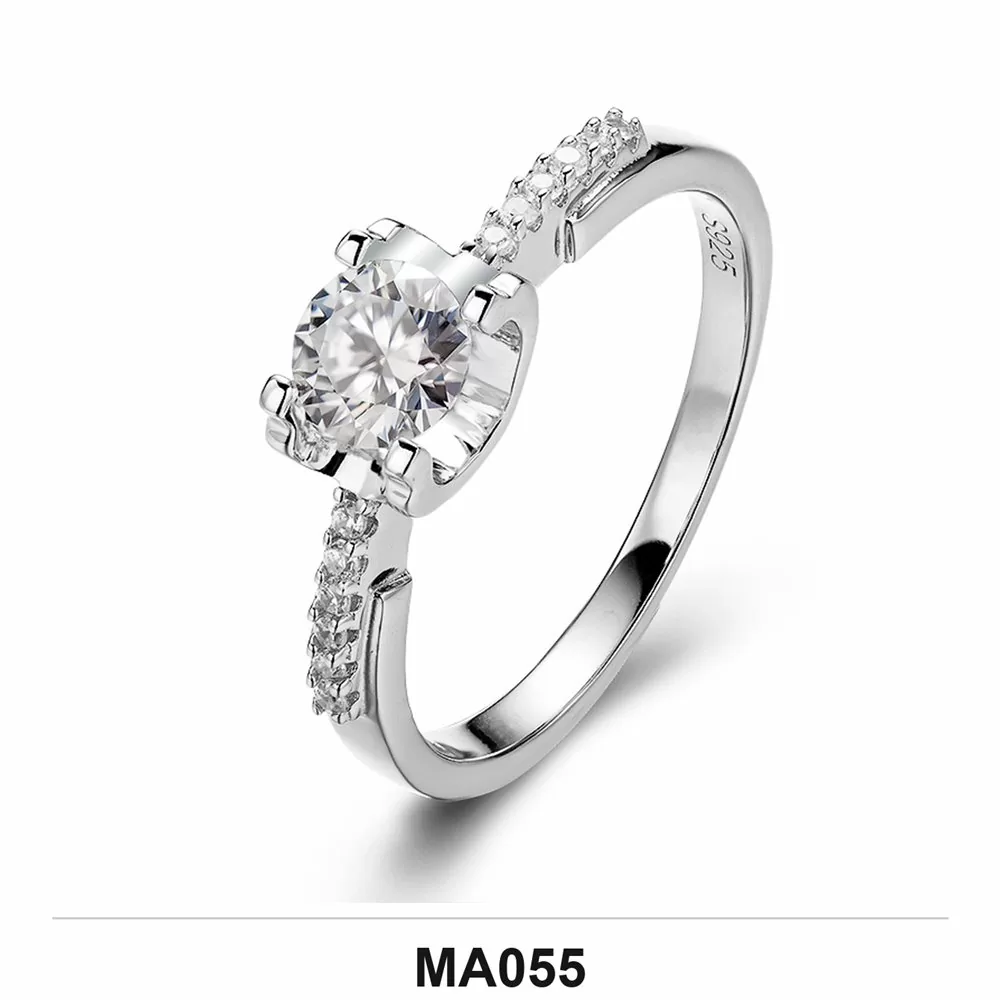 Moissanite 0.5ct–3.0ct Ring Wholesale S925 Silver VVS1 GRA Model MA055