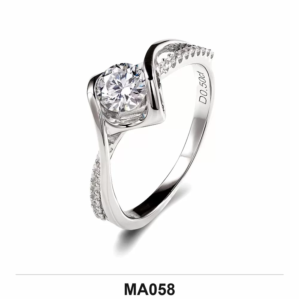Moissanite 0.5ct–3.0ct Ring Wholesale S925 Silver VVS1 GRA Model MA058