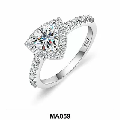 Moissanite 0.5ct–3.0ct Ring Wholesale S925 Silver VVS1 GRA Model MA059
