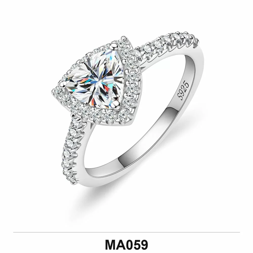 Moissanite 0.5ct–3.0ct Ring Wholesale S925 Silver VVS1 GRA Model MA059