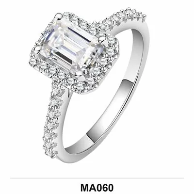 Moissanite 0.5ct–3.0ct Ring Wholesale S925 Silver VVS1 GRA Model MA060