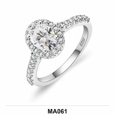 Moissanite 0.5ct–3.0ct Ring Wholesale S925 Silver VVS1 GRA Model MA061