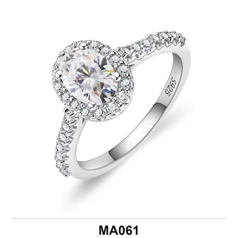 Moissanite 0.5ct–3.0ct Ring Wholesale S925 Silver VVS1 GRA Model MA061
