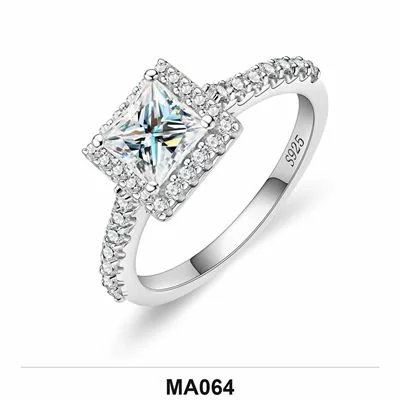 Moissanite 0.5ct–3.0ct Ring Wholesale S925 Silver VVS1 GRA Model MA064