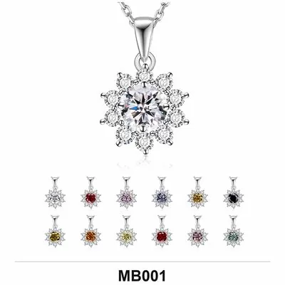 Moissanite 1.0ct–3.0ct Necklace Wholesale S925 Silver VVS1 GRA