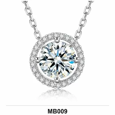 Moissanite 1.0ct–3.0ct Necklace Wholesale S925 Silver VVS1 GRA — MB009