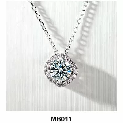 Moissanite 1.0ct–3.0ct Necklace Wholesale S925 Silver VVS1 GRA — MB011