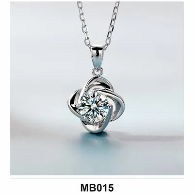 Moissanite 1.0ct–3.0ct Necklace Wholesale S925 Silver VVS1 GRA — MB015