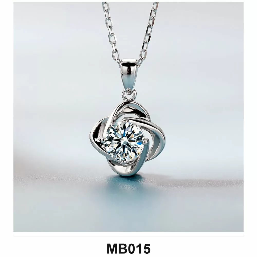 Moissanite 1.0ct–3.0ct Necklace Wholesale S925 Silver VVS1 GRA — MB015