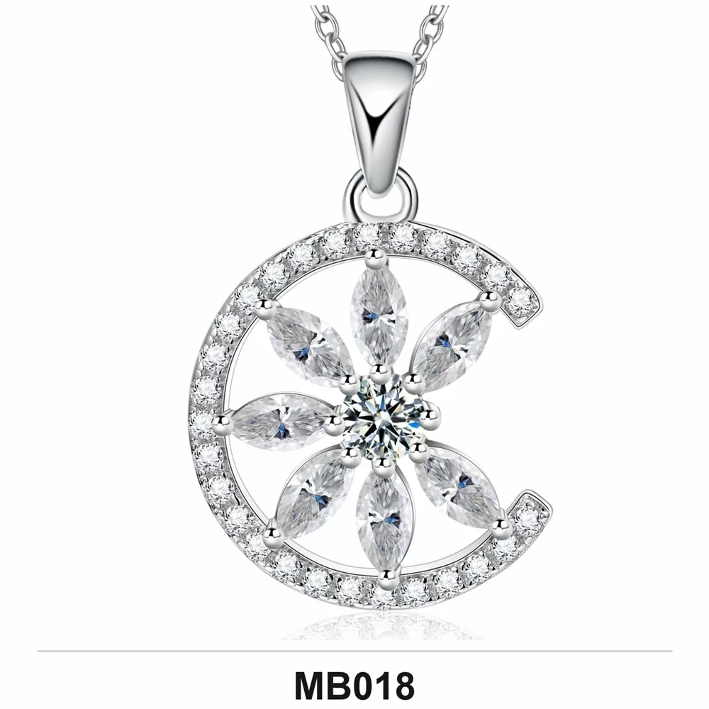 Moissanite 1.0ct–3.0ct Necklace Wholesale S925 Silver VVS1 GRA — MB018