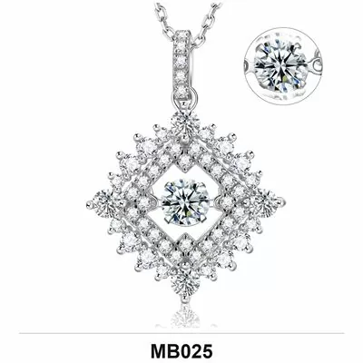 Moissanite 1.0ct–3.0ct Necklace Wholesale S925 Silver VVS1 GRA — MB025