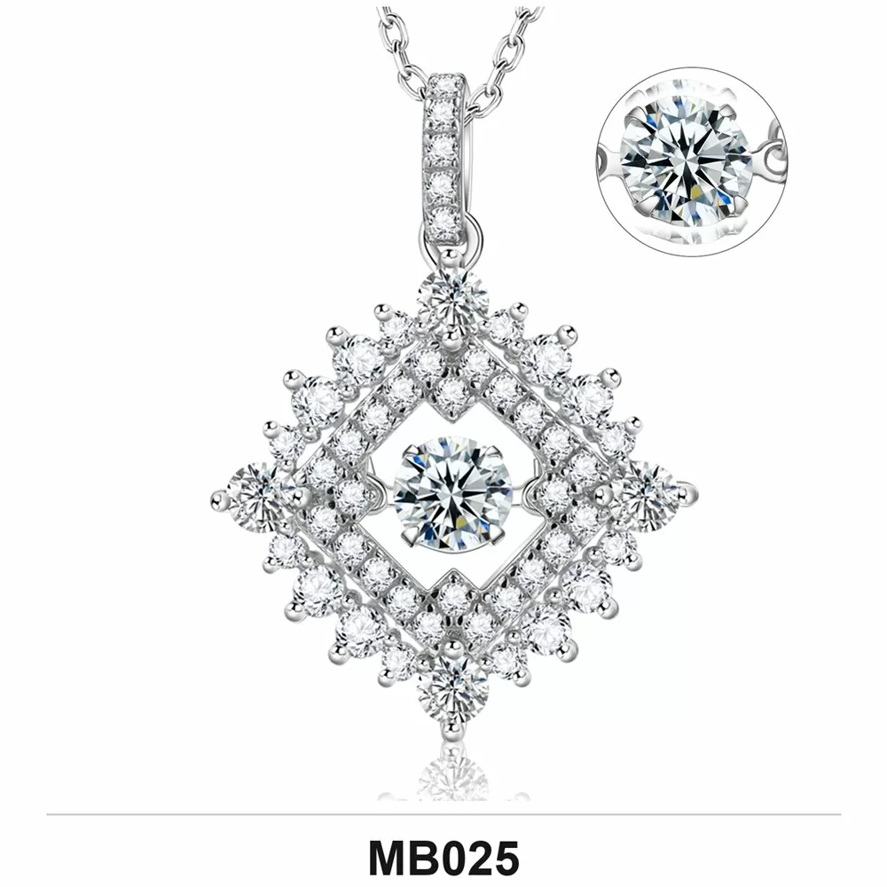 Moissanite 1.0ct–3.0ct Necklace Wholesale S925 Silver VVS1 GRA — MB025