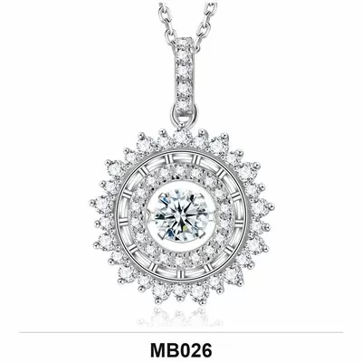 Moissanite 1.0ct–3.0ct Necklace Wholesale S925 Silver VVS1 GRA — MB026