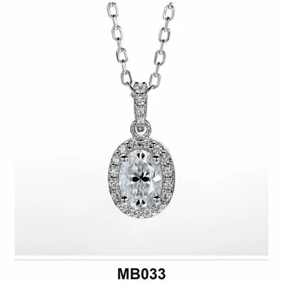 Moissanite 1.0ct–3.0ct Necklace Wholesale S925 Silver VVS1 GRA — MB033
