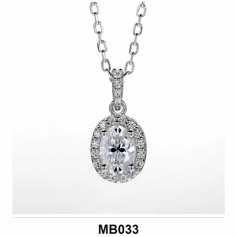 Moissanite 1.0ct–3.0ct Necklace Wholesale S925 Silver VVS1 GRA — MB033