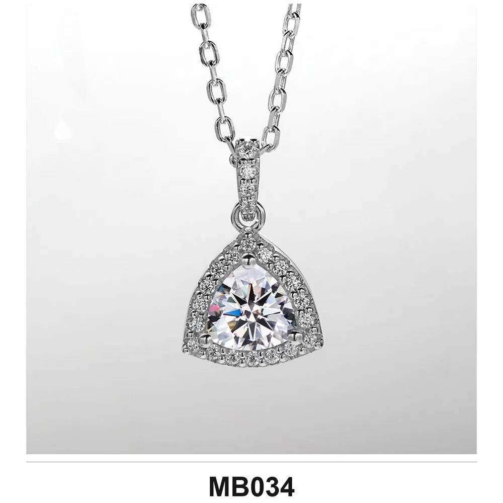Moissanite 1.0ct–3.0ct Necklace Wholesale S925 Silver VVS1 GRA — MB034