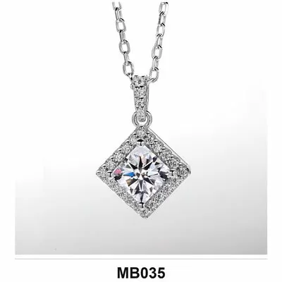 Moissanite 1.0ct–3.0ct Necklace Wholesale S925 Silver VVS1 GRA — MB035