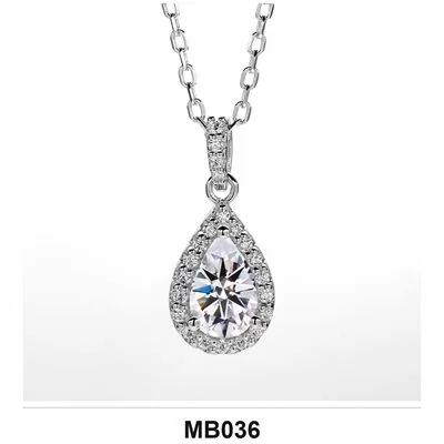 Moissanite 1.0ct–3.0ct Necklace Wholesale S925 Silver VVS1 GRA — MB036