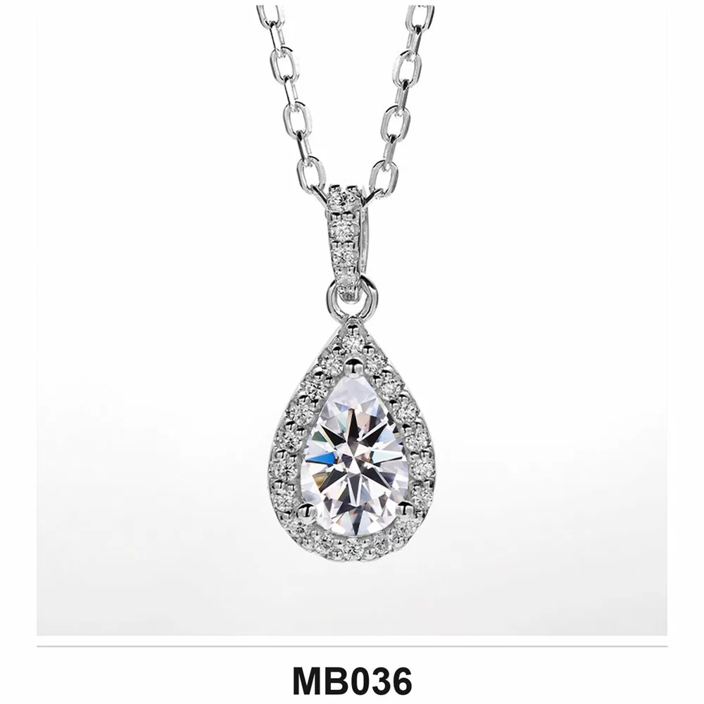Moissanite 1.0ct–3.0ct Necklace Wholesale S925 Silver VVS1 GRA — MB036