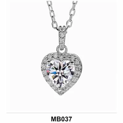 Moissanite 1.0ct–3.0ct Necklace Wholesale S925 Silver VVS1 GRA — MB037