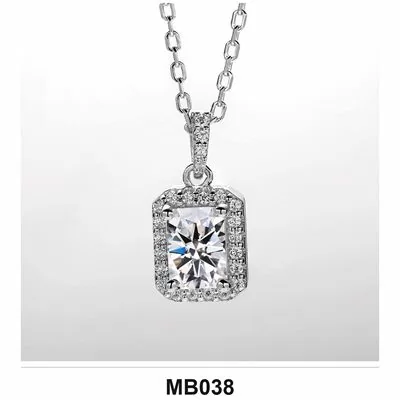 Moissanite 1.0ct–3.0ct Necklace Wholesale S925 Silver VVS1 GRA — MB038