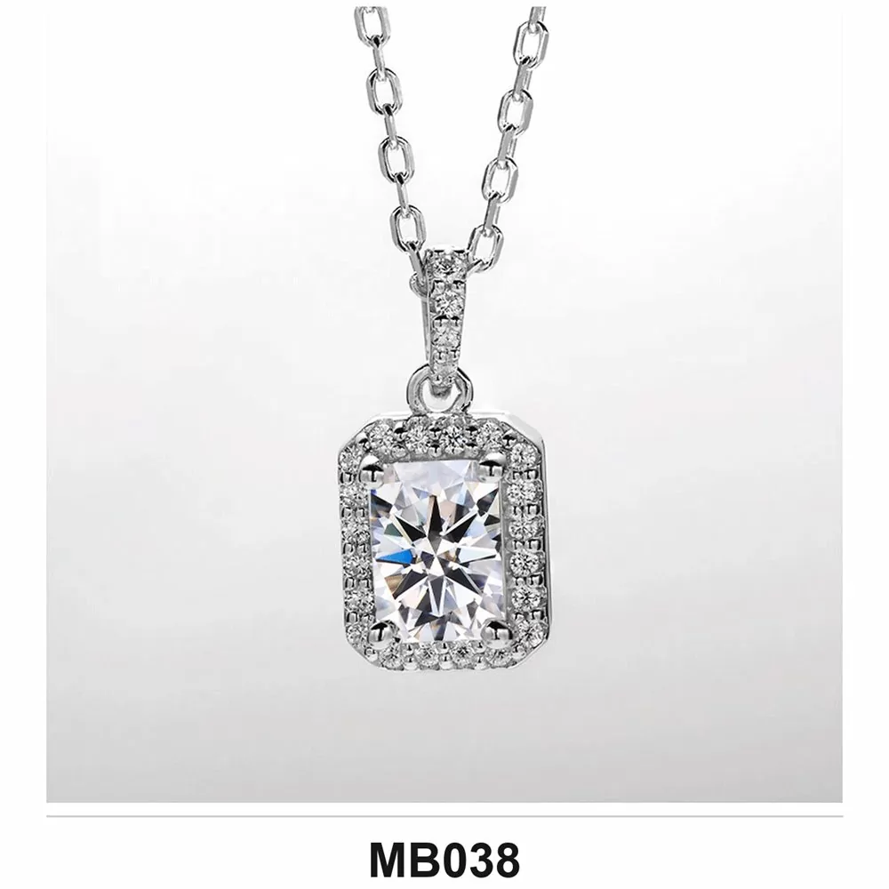 Moissanite 1.0ct–3.0ct Necklace Wholesale S925 Silver VVS1 GRA — MB038
