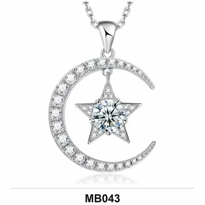 Moissanite 1.0ct–3.0ct Necklace Wholesale S925 Silver VVS1 GRA — MB043
