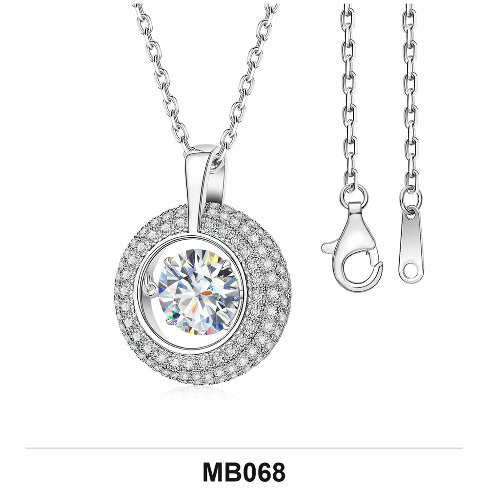 Moissanite 1.0ct–3.0ct Necklace Wholesale S925 Silver VVS1 GRA — MB068