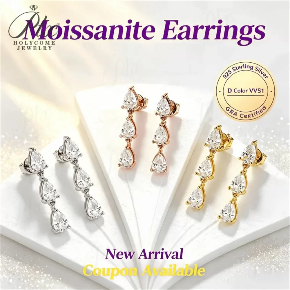 Moissanite 3.0ct Earrings Wholesale S925 Silver VVS1 GRA