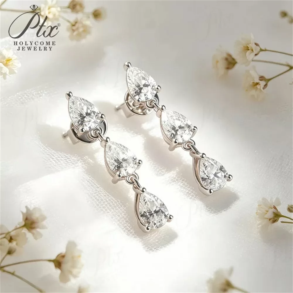 Moissanite 3.0ct Earrings Wholesale S925 Silver VVS1 GRA detail view 2