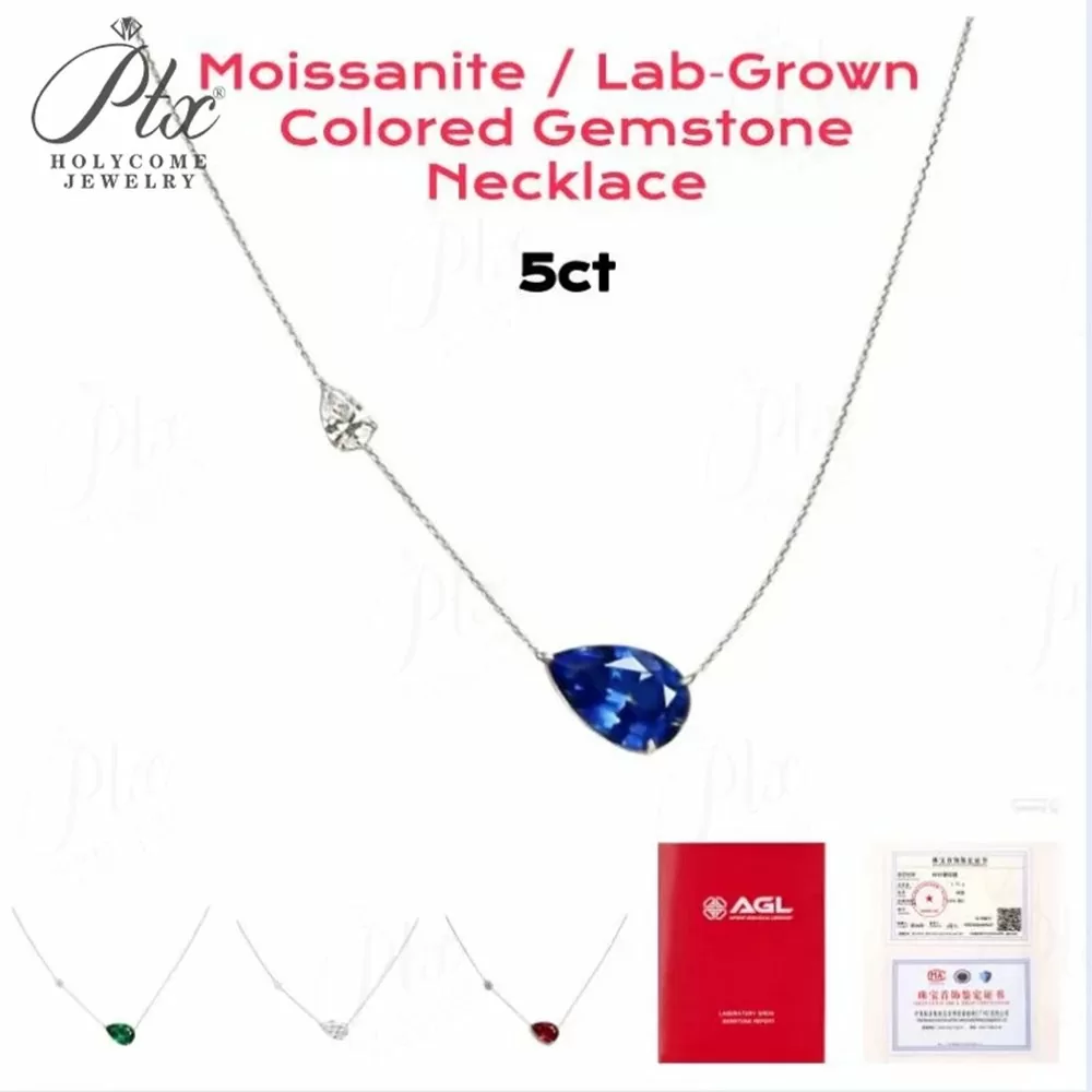 Moissanite 5.0ct Necklace Wholesale S925 Silver IF GRA detail view 4