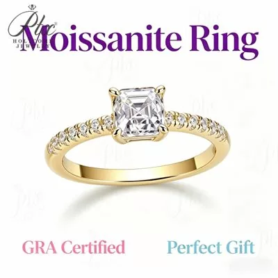 Moissanite 1.0ct Asscher Cut Ring Wholesale S925 Silver VVS1