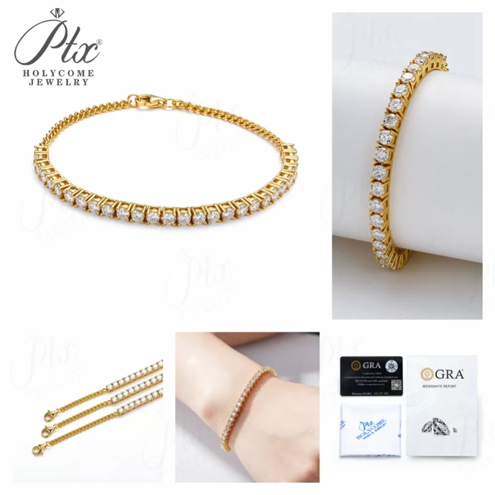 Moissanite Bracelet Wholesale S925 Silver VVS1 GRA Model MOBR8729