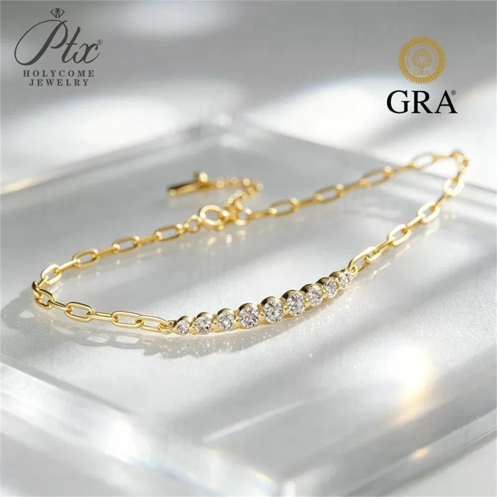 Moissanite Bracelet Wholesale S925 Silver VVS1 GRA detail view 4