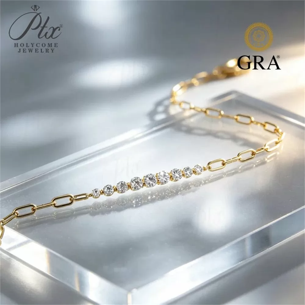 Moissanite Bracelet Wholesale S925 Silver VVS1 GRA detail view 6