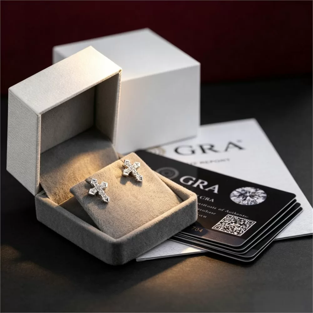 Moissanite Earrings Wholesale S925 Silver VVS1 GRA detail view 3