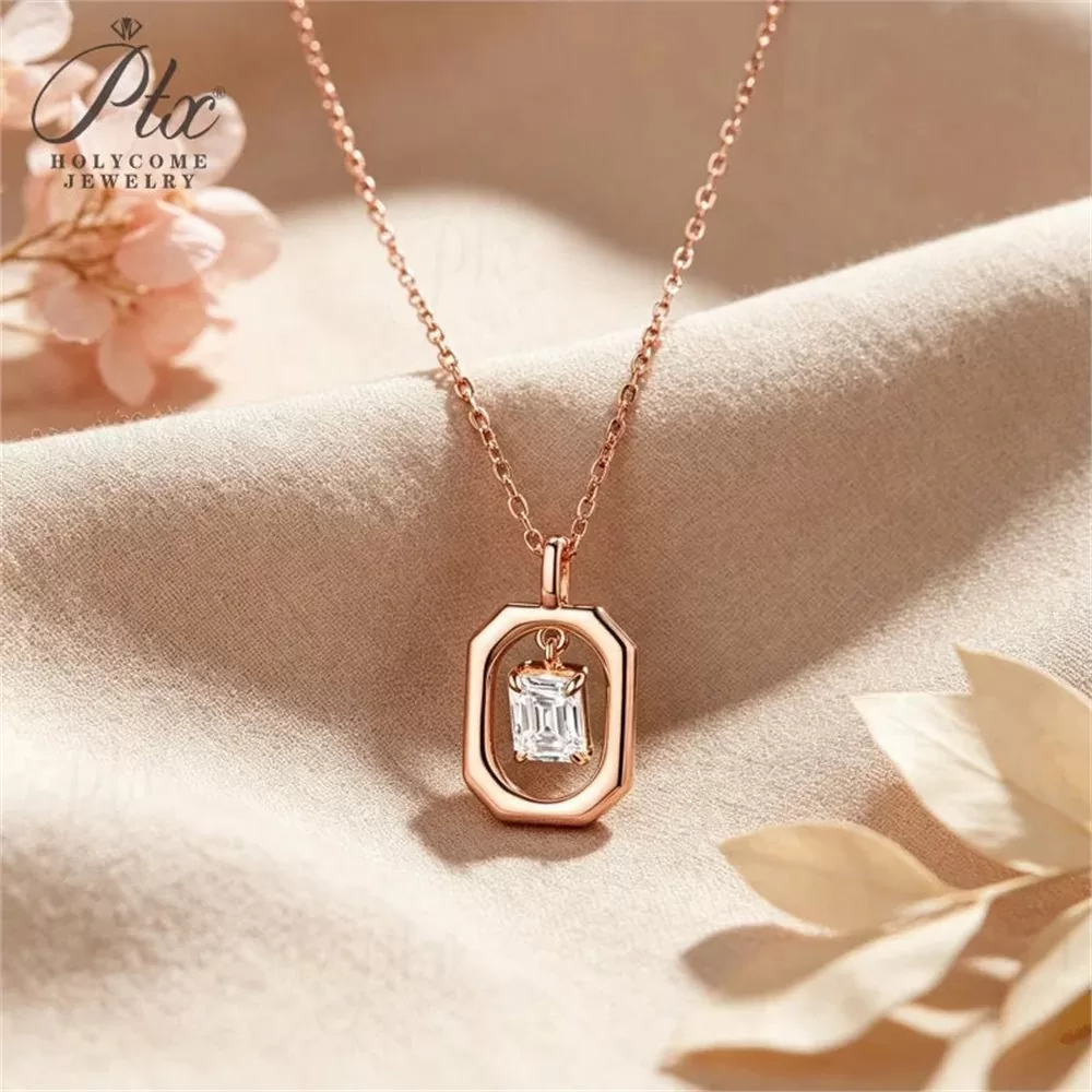 Moissanite 1.0ct Emerald Cut Necklace Wholesale S925 Silver detail view 2