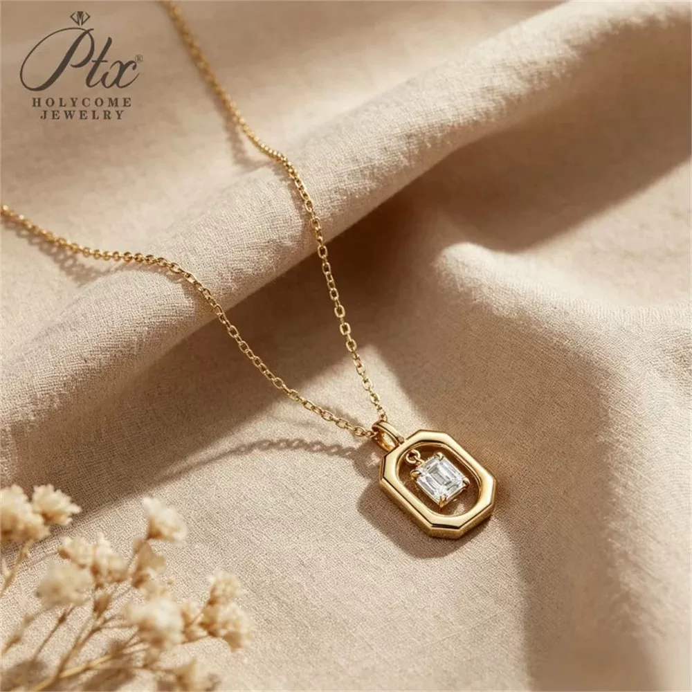 Moissanite 1.0ct Emerald Cut Necklace Wholesale S925 Silver detail view 5
