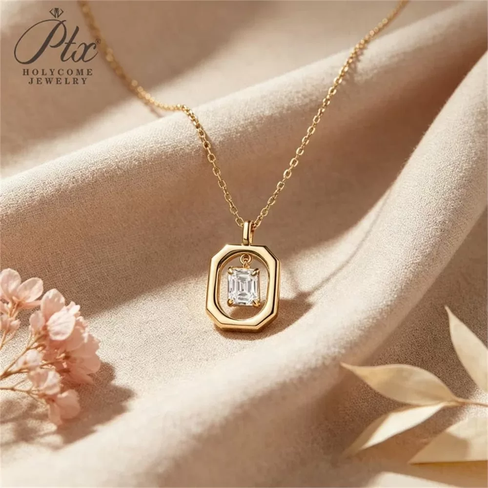 Moissanite 1.0ct Emerald Cut Necklace Wholesale S925 Silver detail view 6