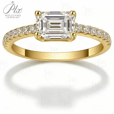 Moissanite 1.0ct Emerald Cut Ring Wholesale S925 Silver GRA